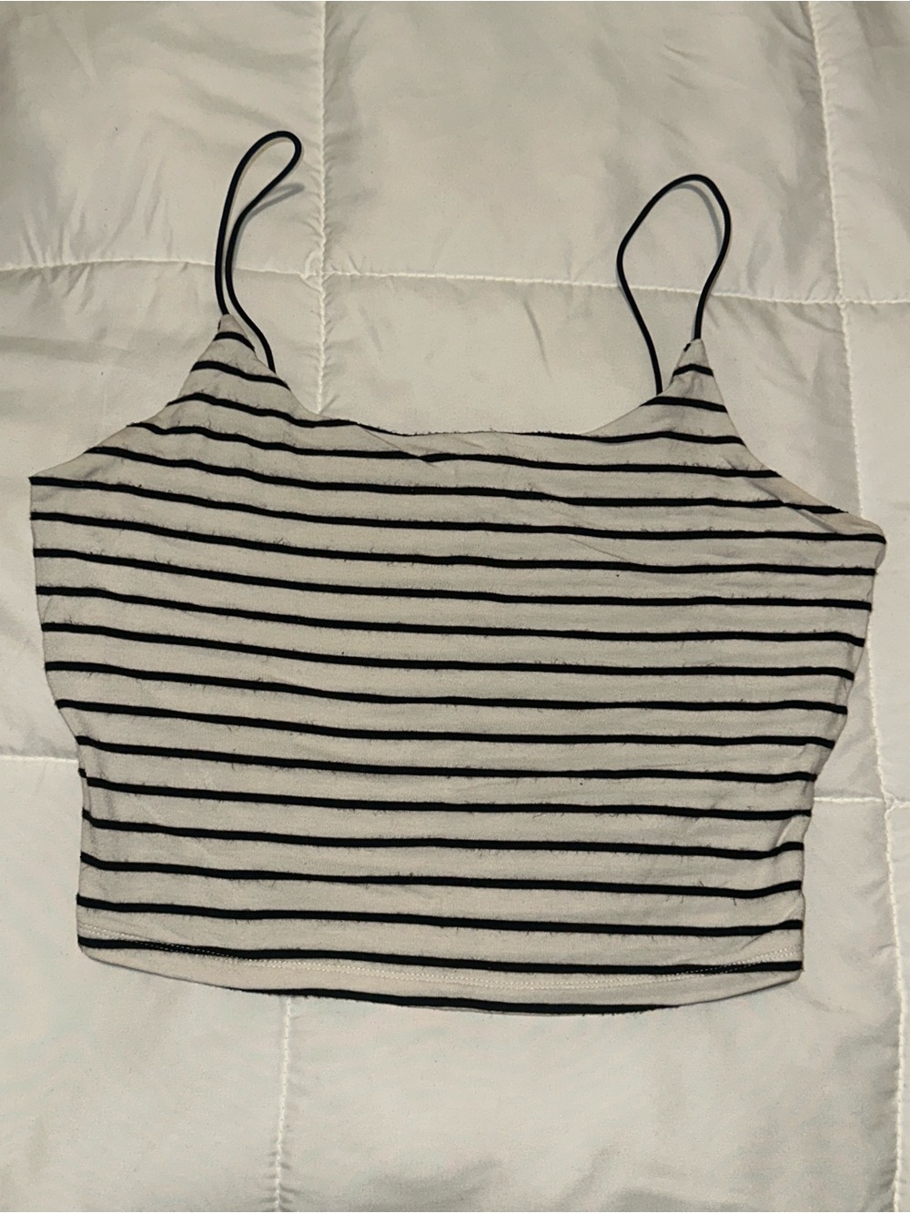 Black & White Striped Spaghetti Strap Tank